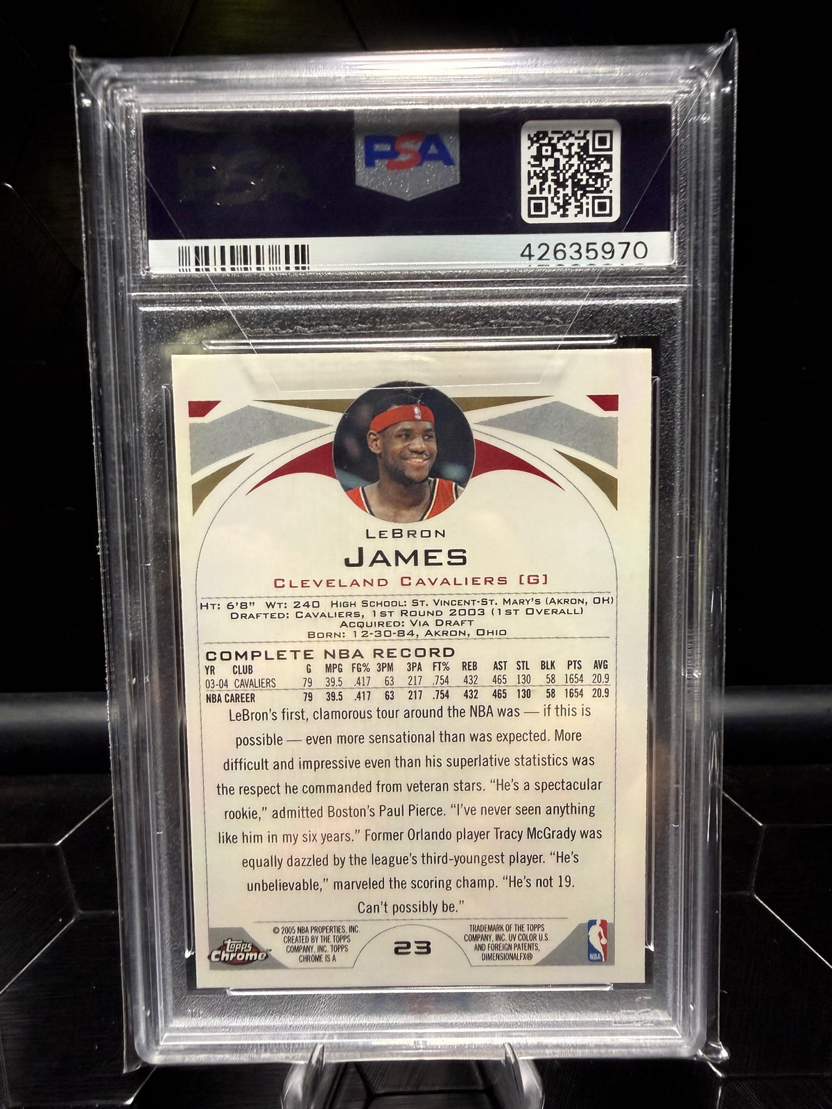 2004-05 Topps Chrome #23 LeBron James PSA 9
