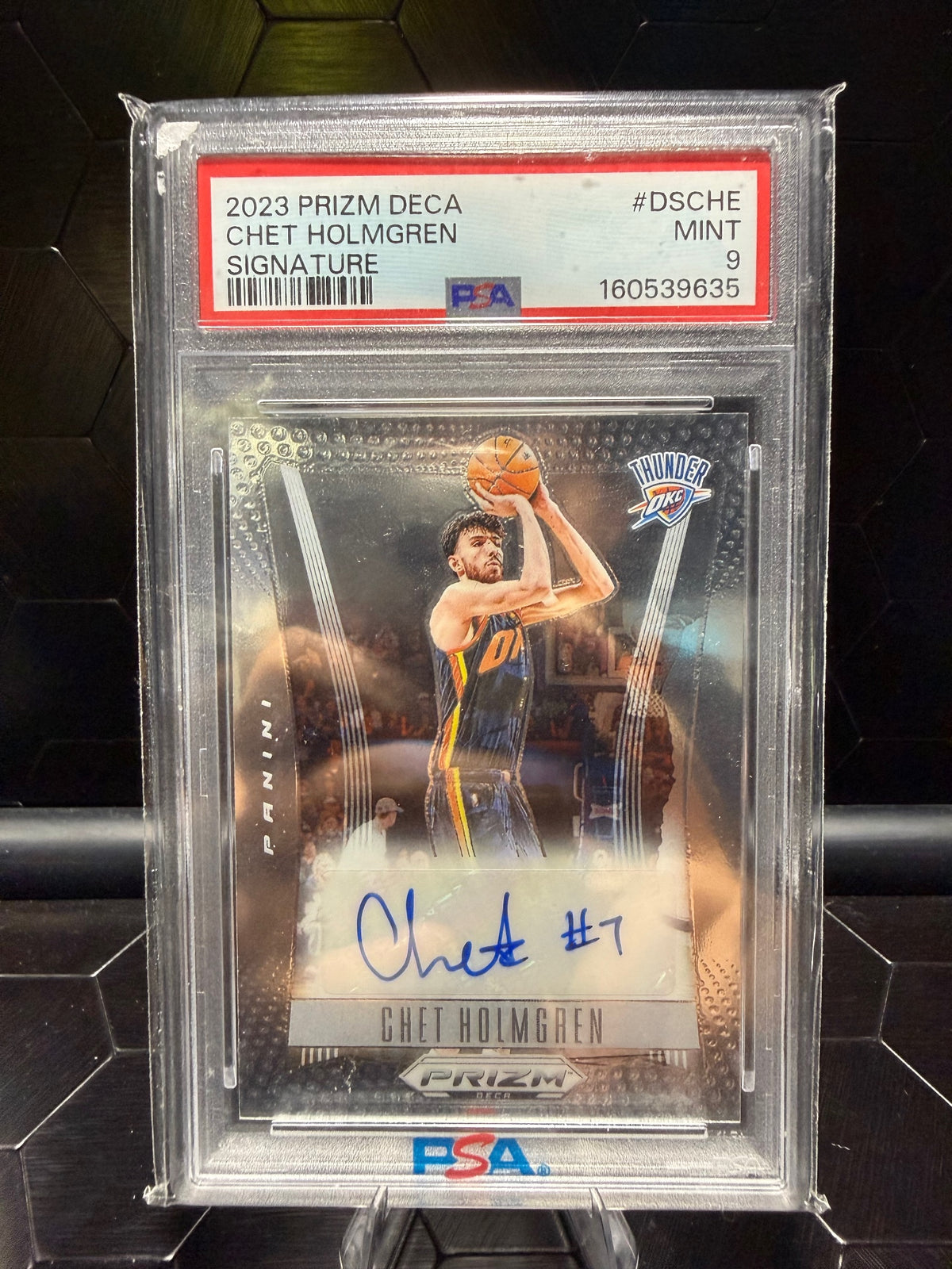 2023 Panini Prizm Deca Chet Holmgren #DSCHE Signature PSA 9