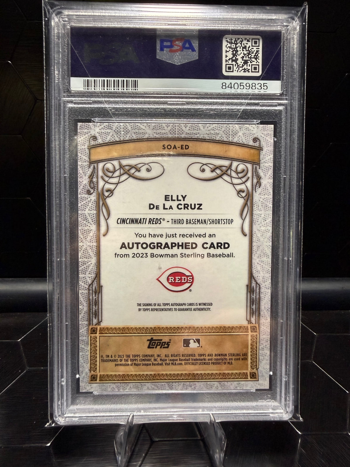 2023 Bowman Sterling Elly De La Cruz #SOA-ED Opulence Autograph /99 PSA 9