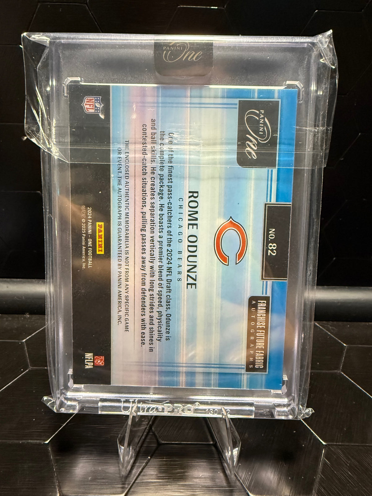 2024 Panini One Rome Odunze #82 Franchise Future Fabric RPA 54/99 RC