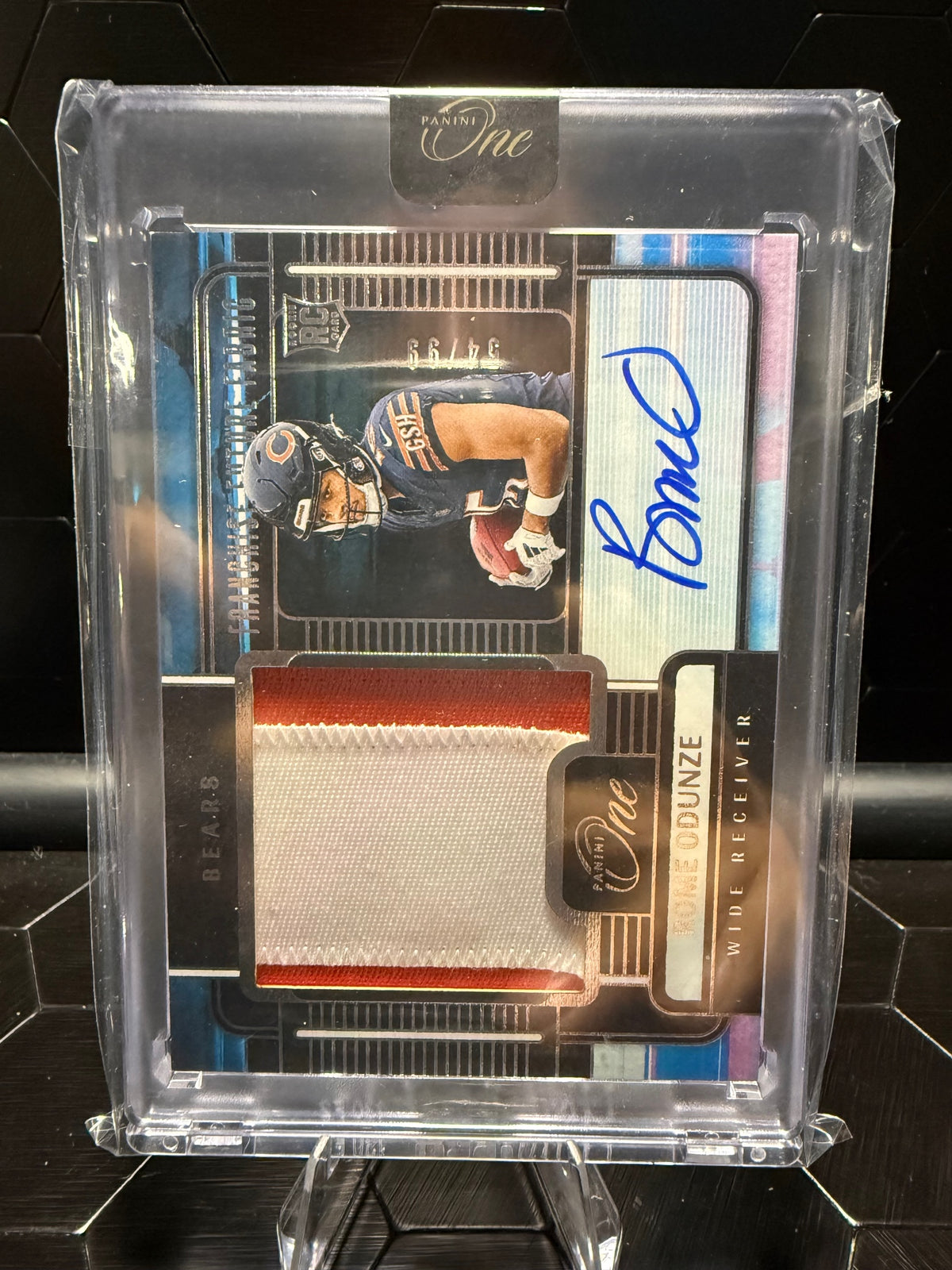 2024 Panini One Rome Odunze #82 Franchise Future Fabric RPA 54/99 RC