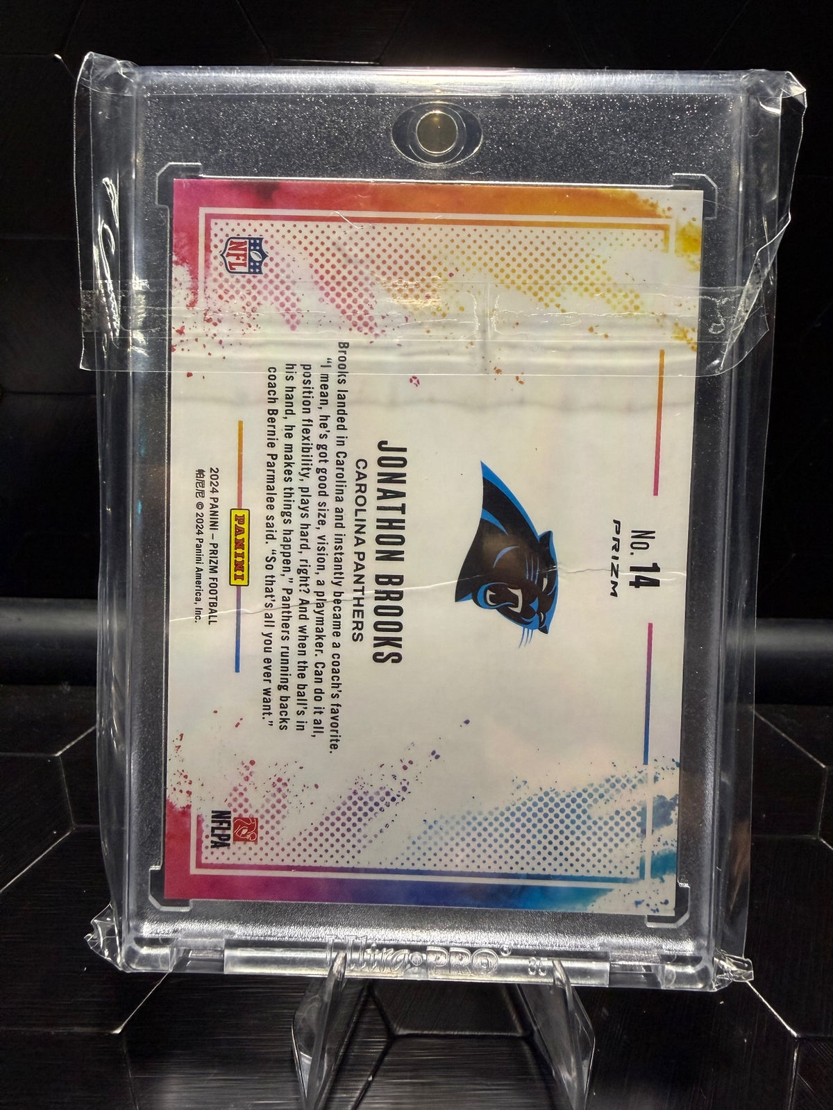 2024 Panini Prizm Jonathon Brooks #14 Color Blast SSP RC Panthers