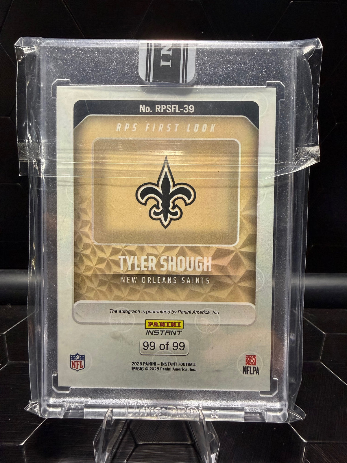 2025 Panini Instant Tyler Shough #RPSFL-39 RPS First Look Auto RC 99/99