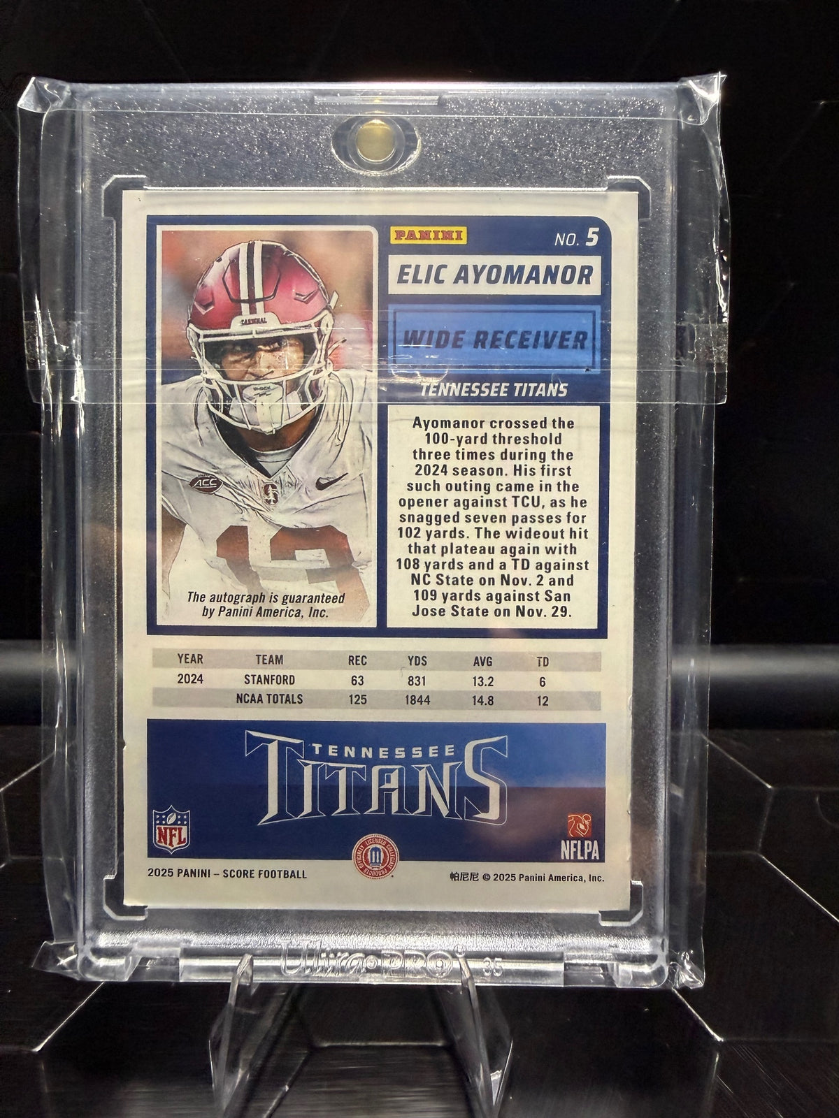 2025 Score #5 Elic Ayomanor Base Rookie Signatures