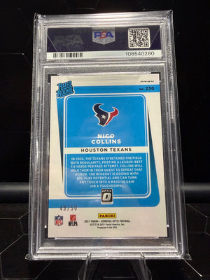 2021 Donruss Optic #230 Nico Collins Purple /50 PSA 10