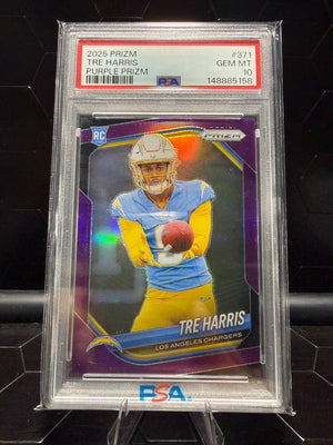 2025 Panini Prizm #371 Tre Harris Purple Prizm /125 PSA 10