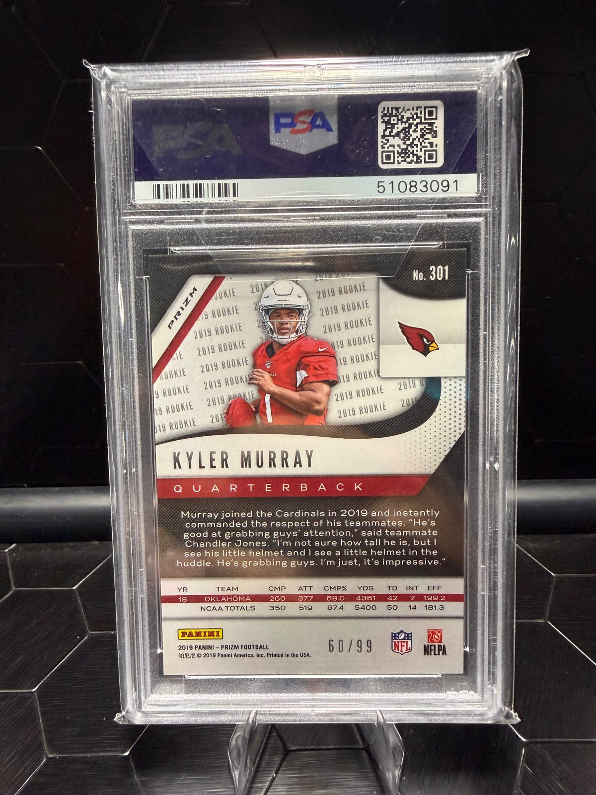 2019 Panini Prizm Kyler Murray Blue Ice # 301 PSA 9