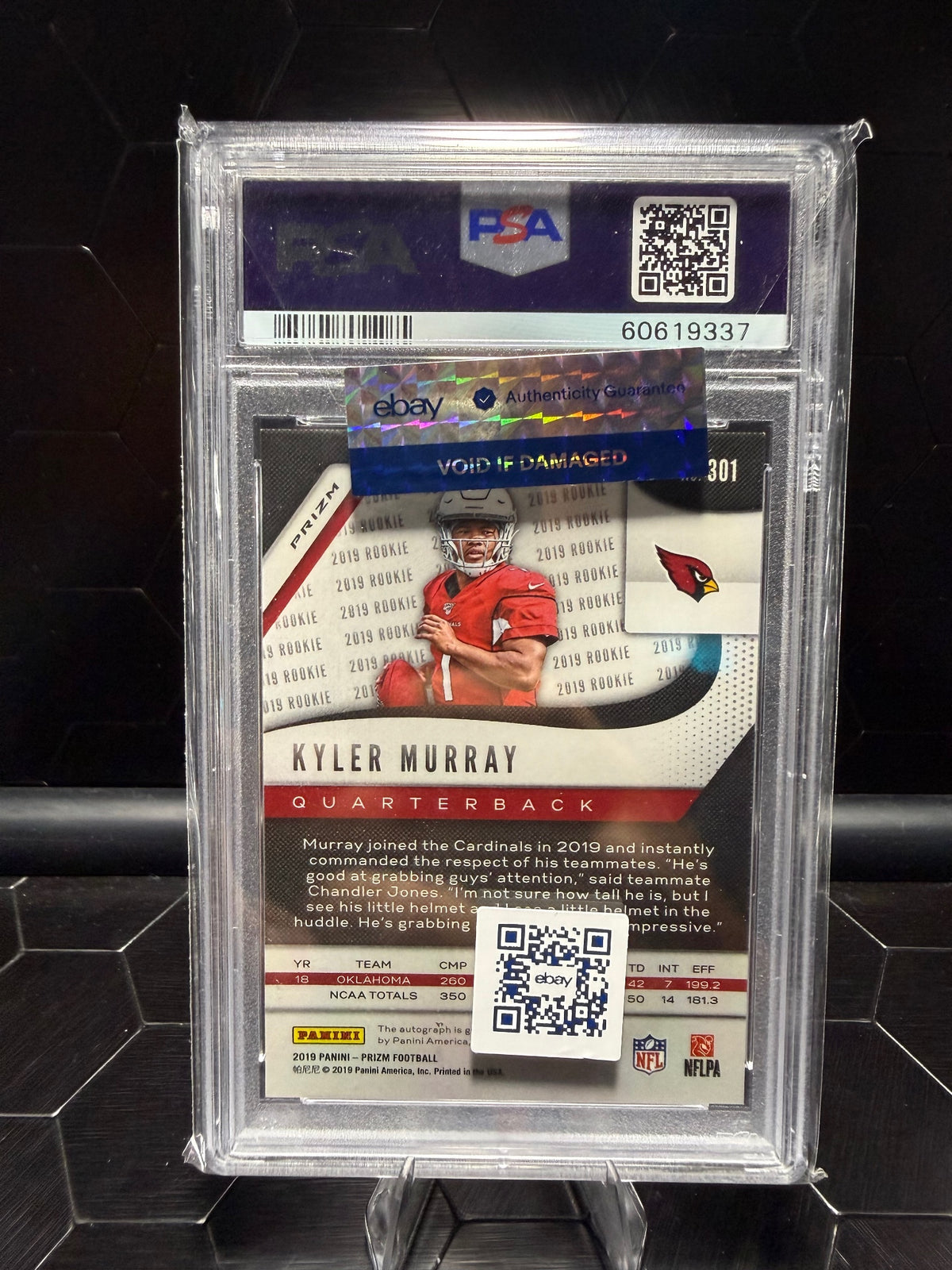 2019 Panini Prizm Kyler Kyler Murray Auto #301 PSA 9