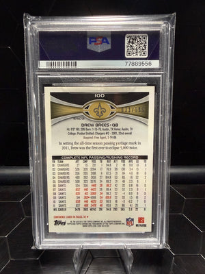 2012 Topps Chrome #100 Drew Brees Blue Refractor #100 /199 PSA 9