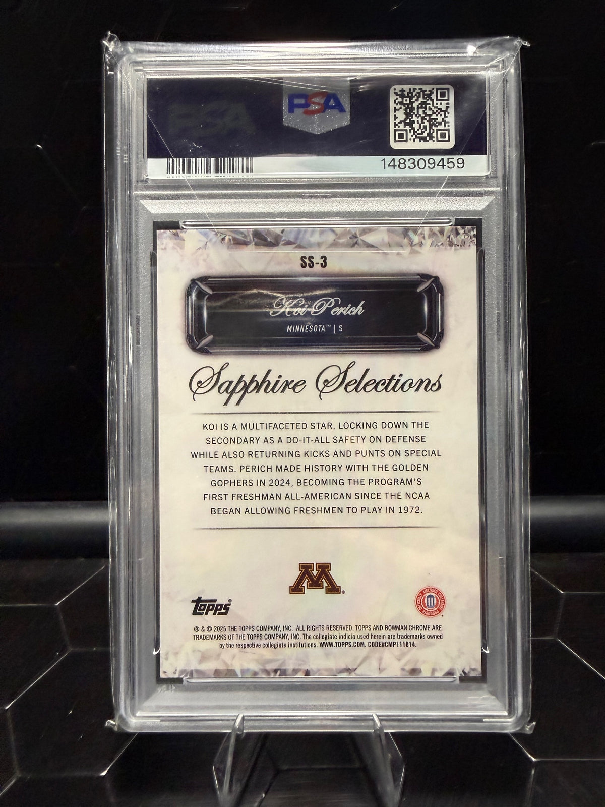 2025 Bowman U Sapphire Koi Perich Sapphire Selections #SS-3 /25 PSA 10