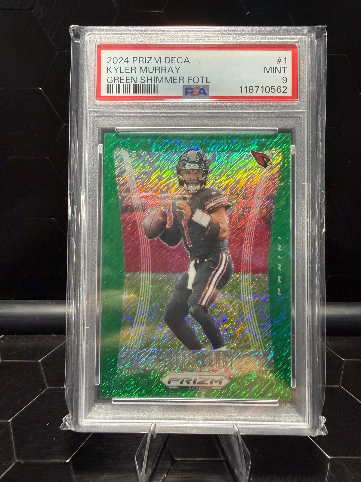 2024 Prizm Deca #1 Kyler Murray Green Shimmer FOTL /12 PSA 9