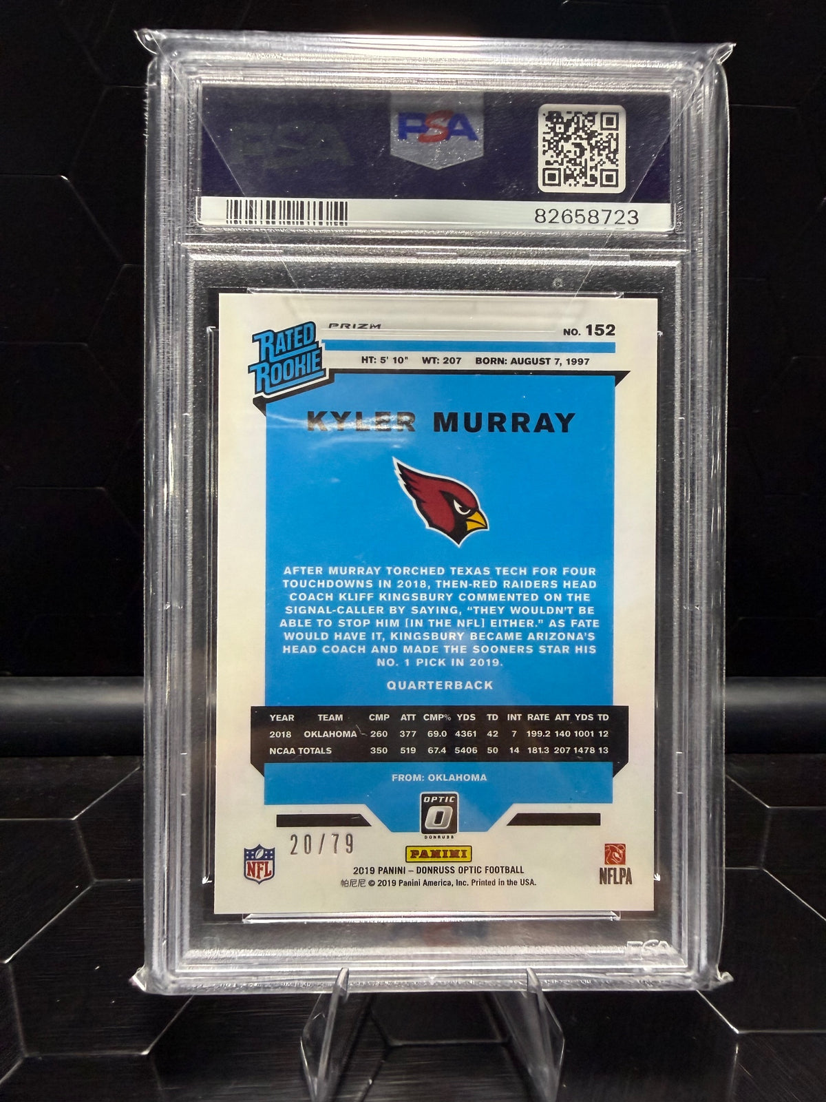 2019 Panini Donruss Optic Kyler Murray Orange Scope # 152  20/79 PSA 9