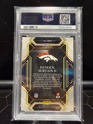 2021 Panini Select #285 Patrick Surtain II Blue  Prizm /99 PSA 10