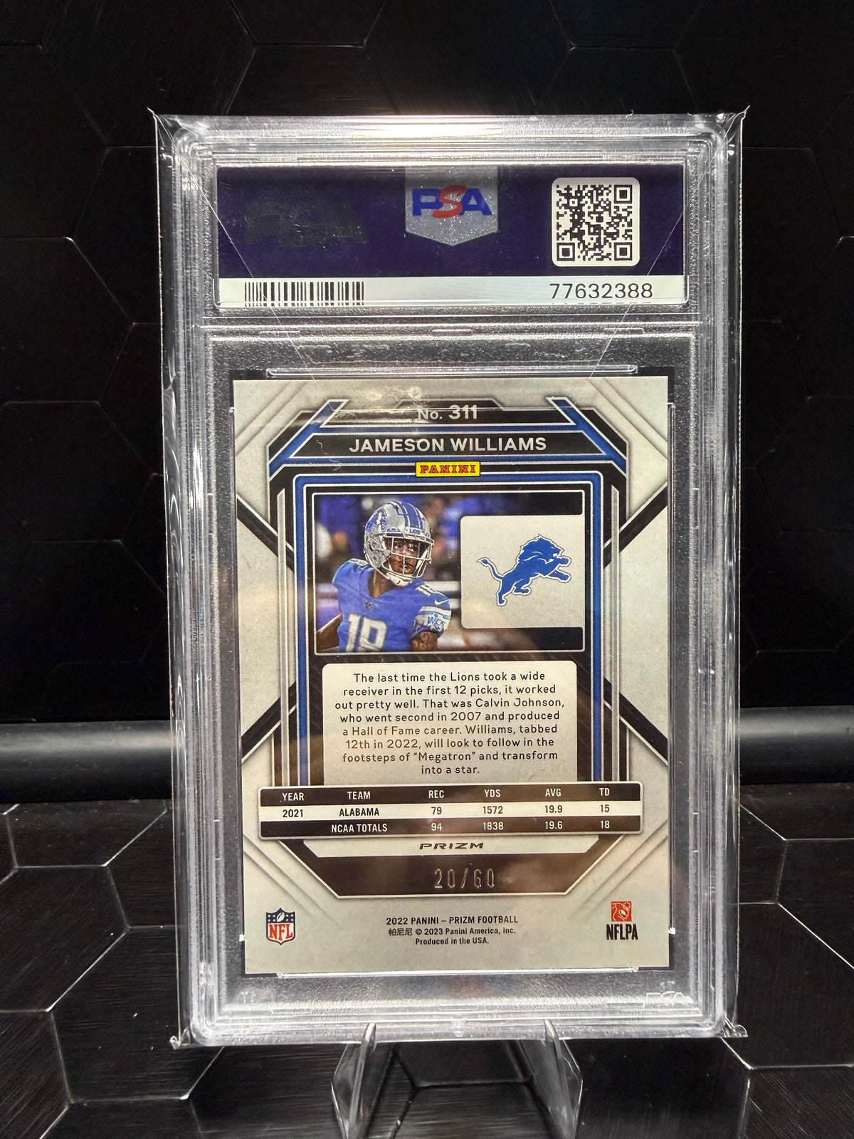 2022 Panini Prizm #311 Jameson Williams Orange Wave /60 PSA 10
