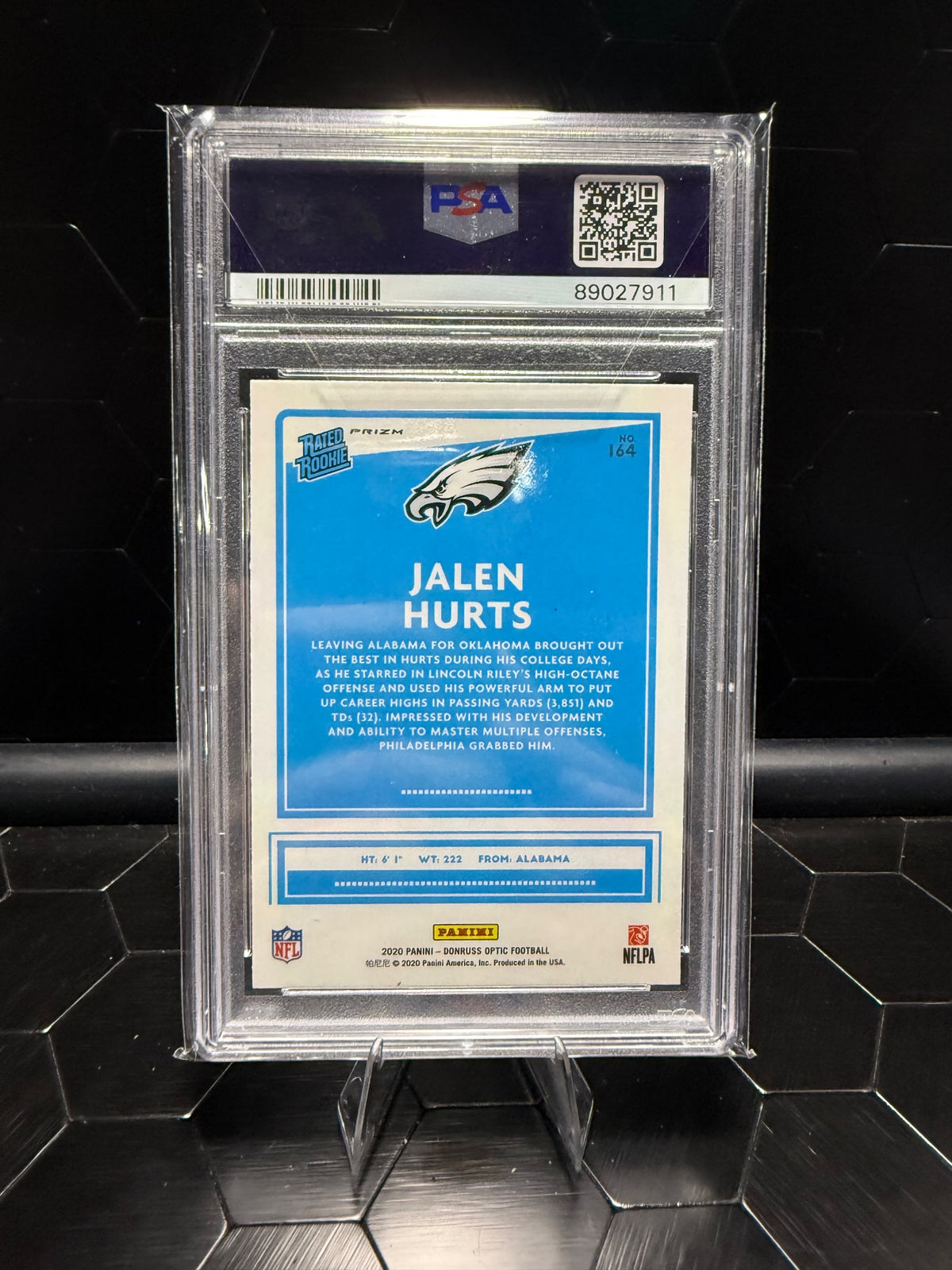 2020 Donruss Optic #164 Jalen Hurts Holo PSA 10