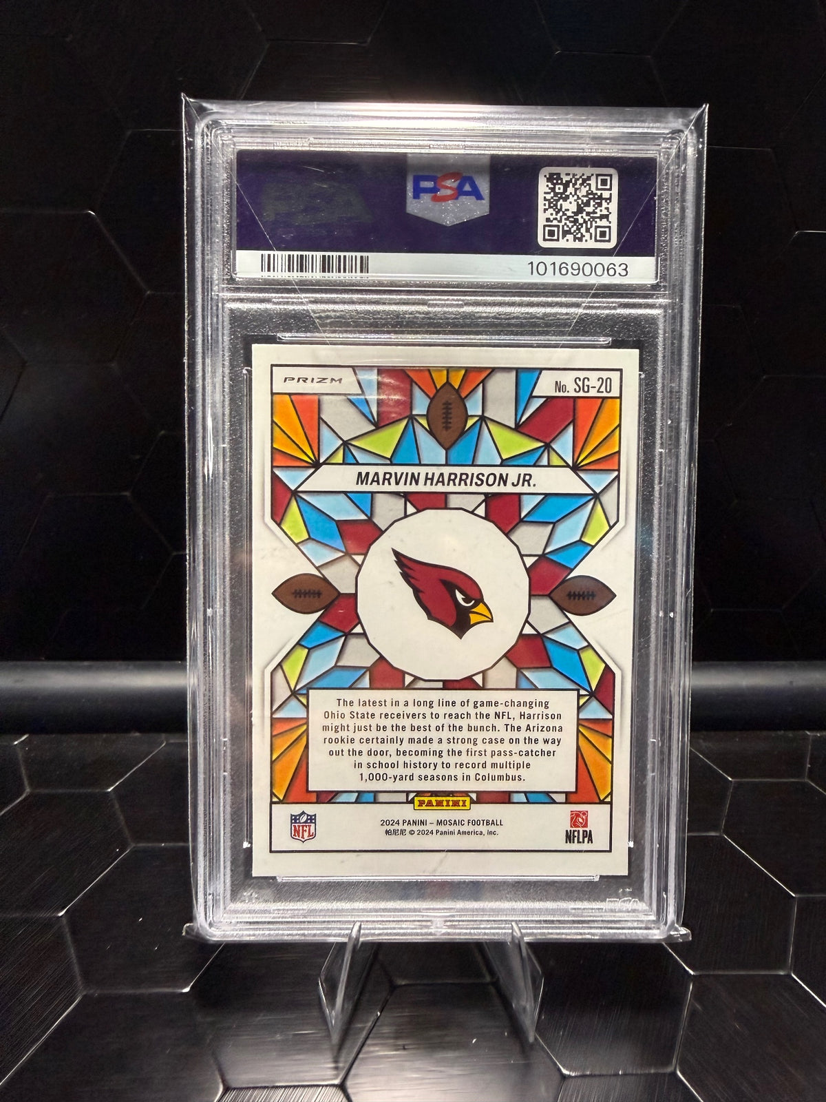 2024 Panini Mosaic #SG-20 Marvin Harrison Jr. Stained Glass PSA 9