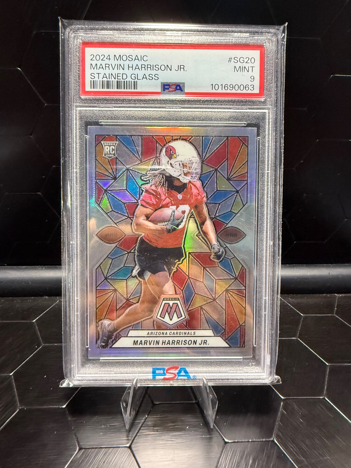 2024 Panini Mosaic #SG-20 Marvin Harrison Jr. Stained Glass PSA 9