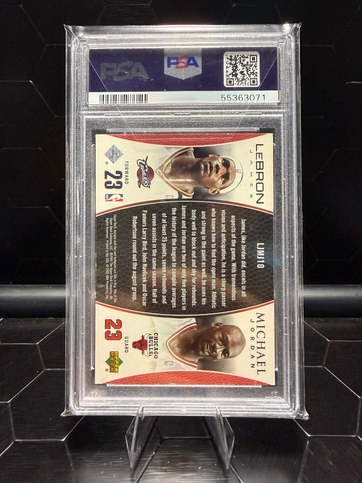 2005 Upper Deck LeBron James / Michael Jordan #LMJ10 Bonds PSA 7