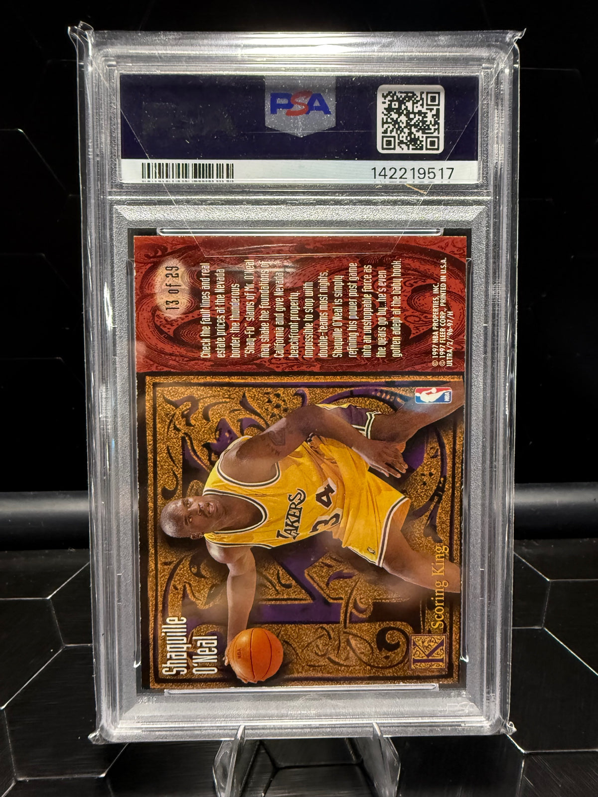 1996-97 Ultra #13 Shaquille O'Neal Scoring Kings PSA 7