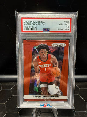 2024-25 Panini Prizm Deca Amen Thompson #180 Red Prizm 171/199 PSA 10
