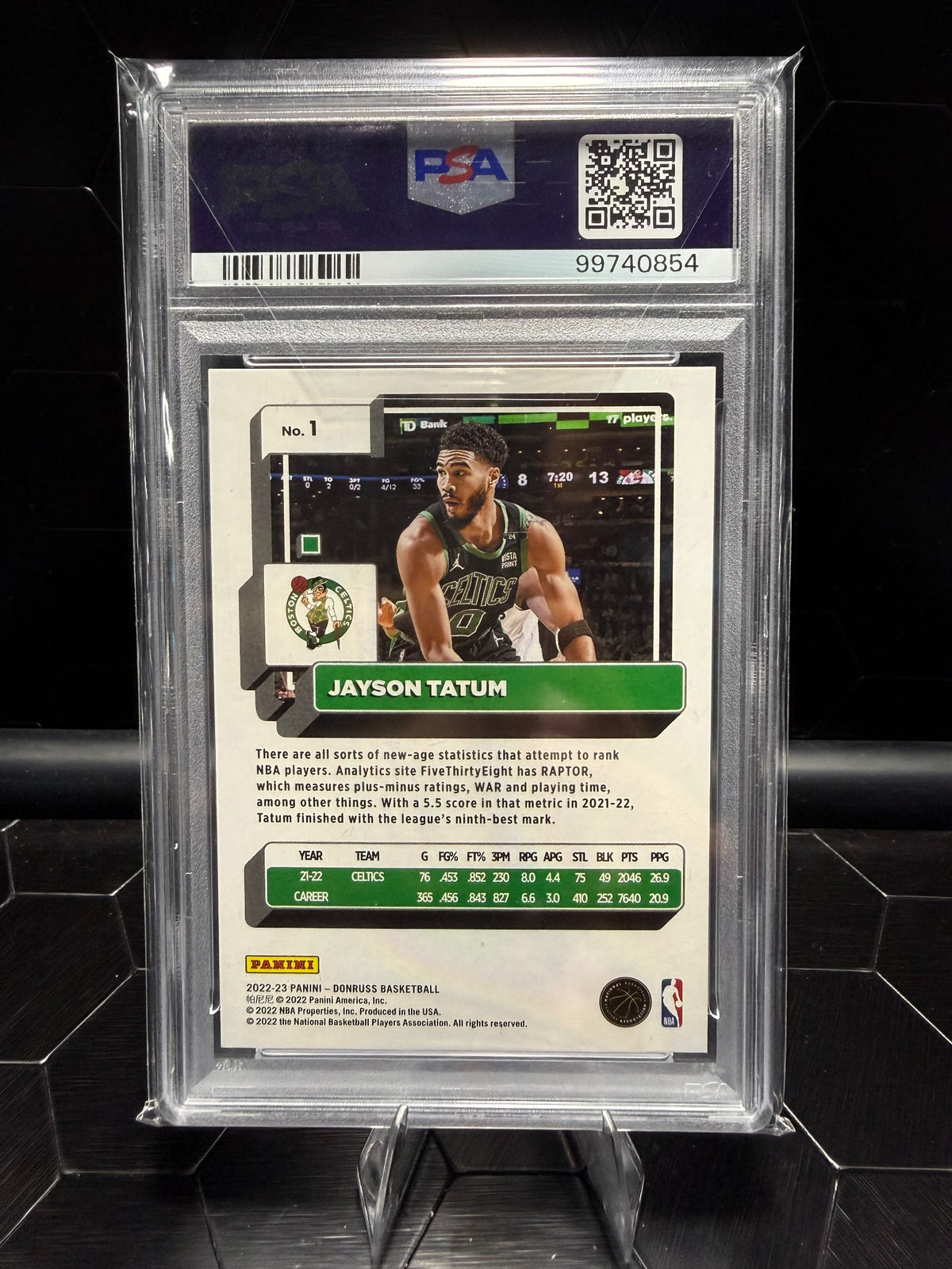 2022-23 Donruss #1 Jayson Tatum Gold Choice /10 PSA 9