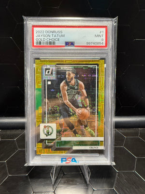 2022-23 Donruss #1 Jayson Tatum Gold Choice /10 PSA 9