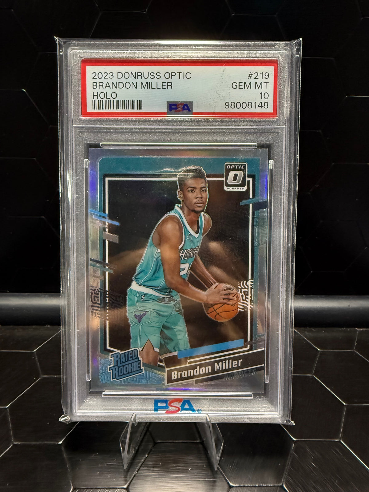 2023-24 Donruss Optic Brandon Miller #219 Holo RC PSA 10