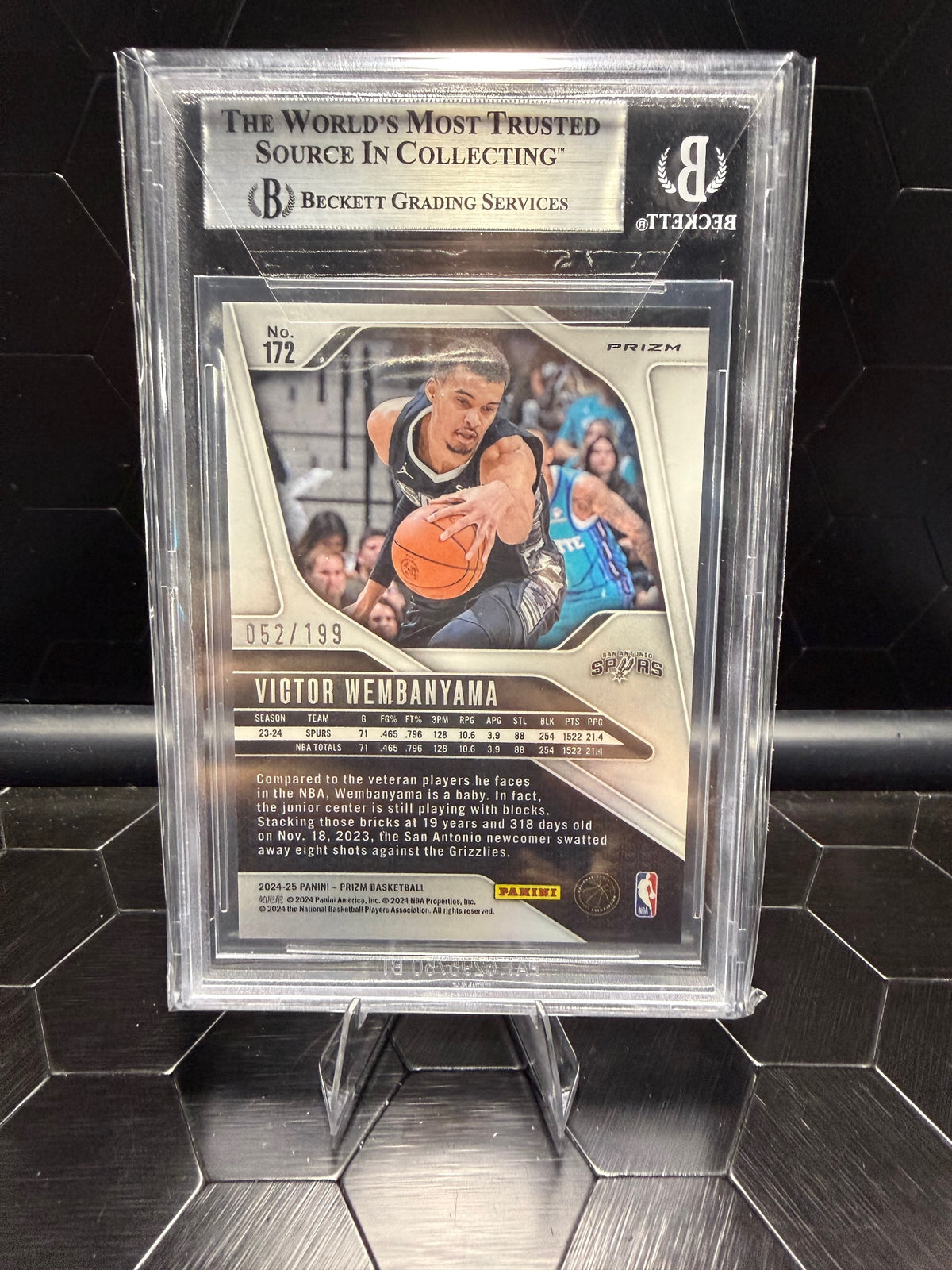2024-25 Panini Prizm Victor Wembanyama #172 Blue Prizm /199 BGS 9