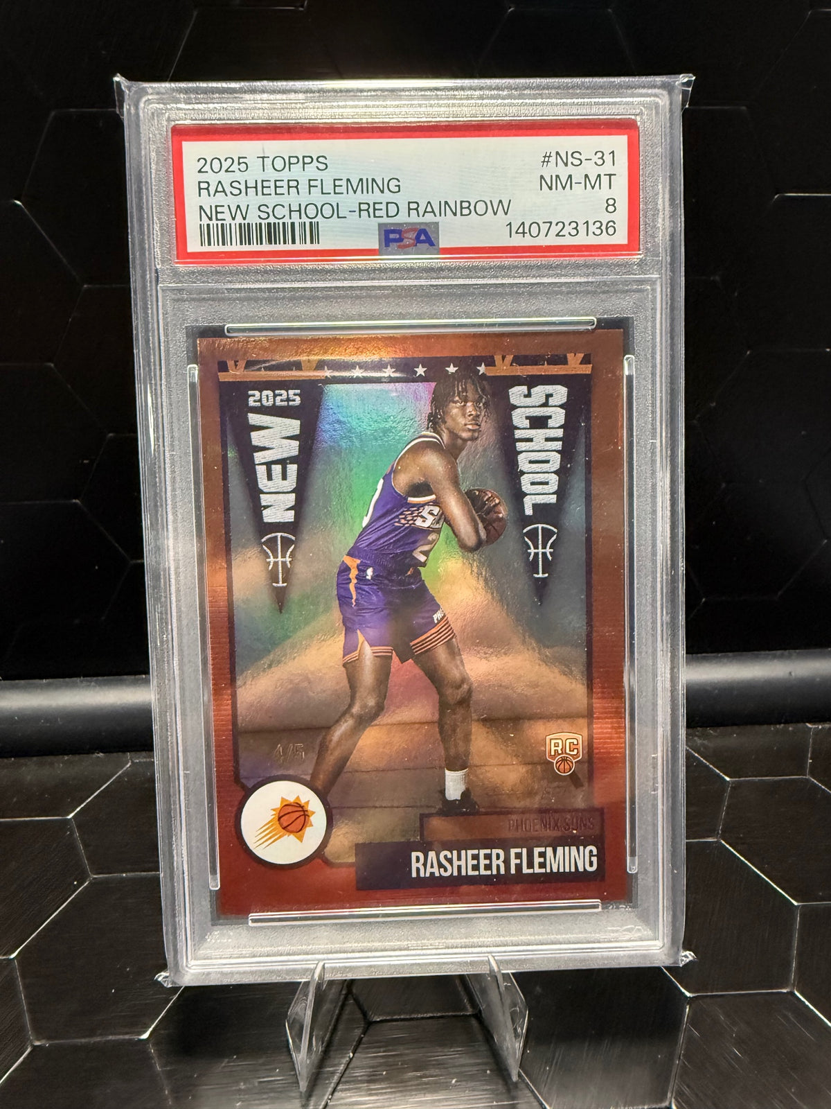 2025 Topps Rasheer Fleming #NS-31 New School Red Rainbow 4/5 RC PSA 8