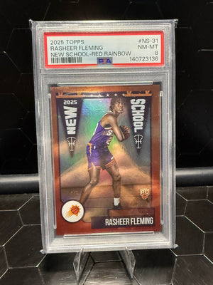 2025 Topps Rasheer Fleming #NS-31 New School Red Rainbow 4/5 RC PSA 8