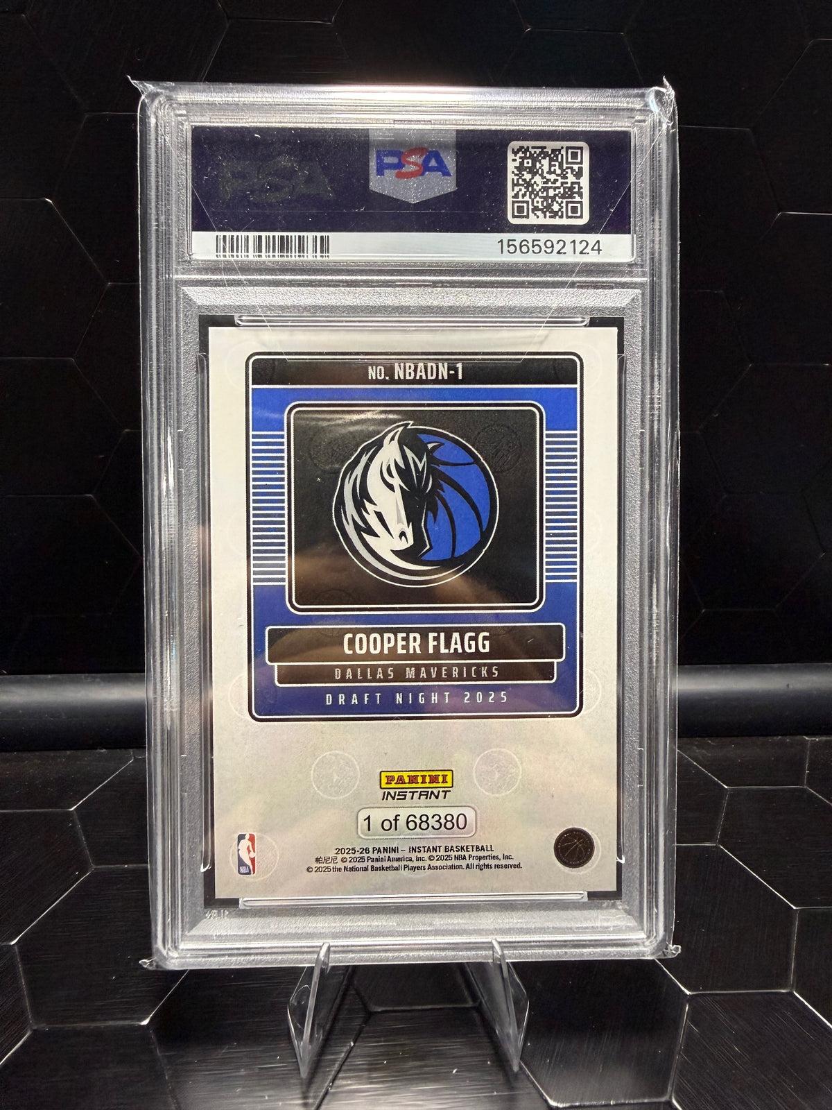 2025 Panini Instant NBA Cooper Flagg #1 Draft Night RC PSA 10