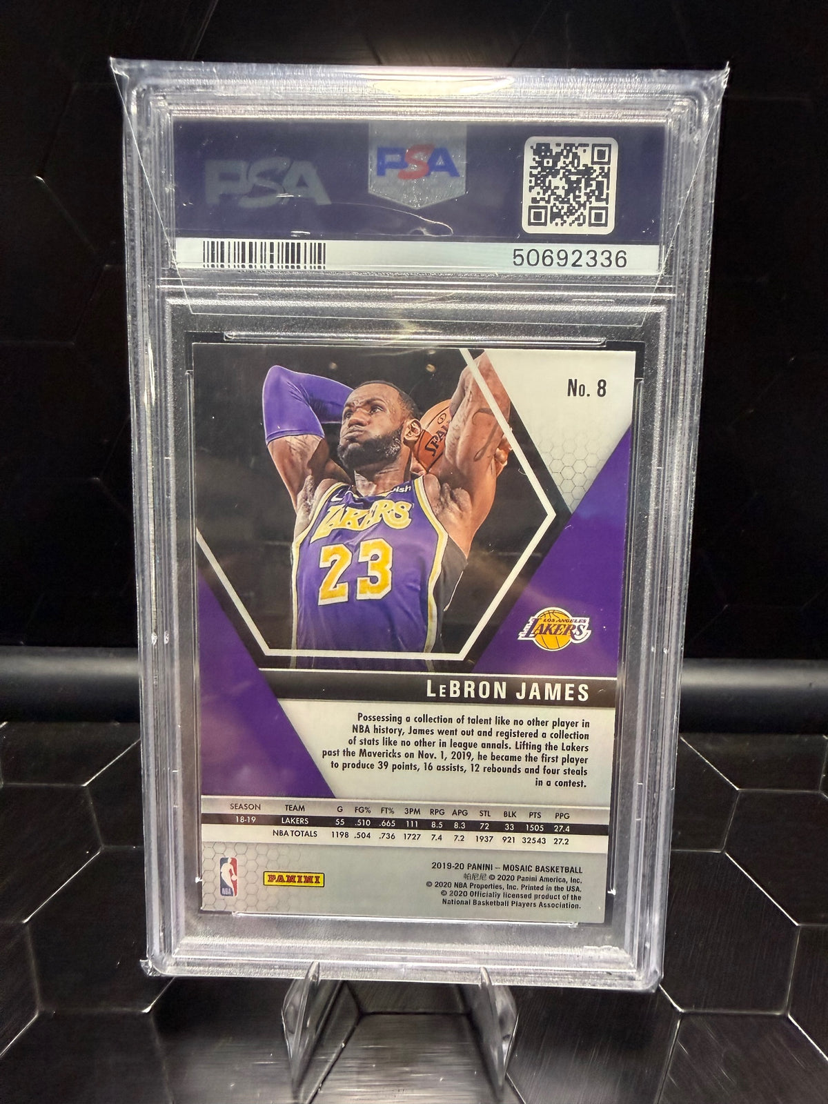 2019-20 Panini Mosaic LeBron James #8 PSA 10