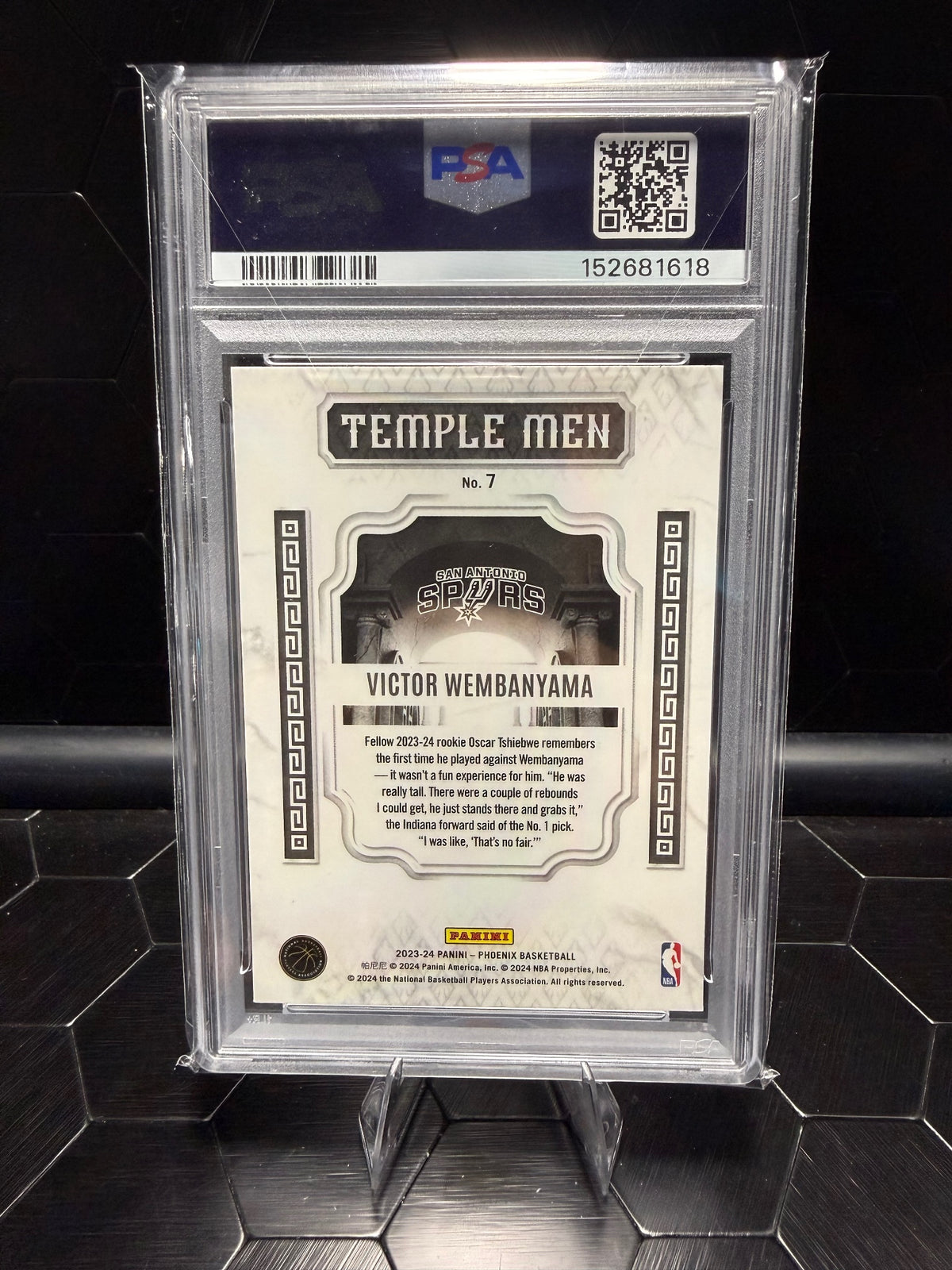 2023-24 Panini Phoenix Victor Wembanyama #7 Temple Men Red Ice RC PSA 9
