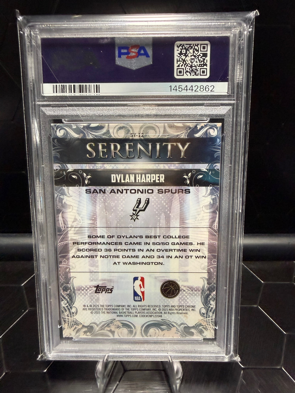 2025 Topps Chrome Dylan Harper #SY-12 Serenity RC PSA 10