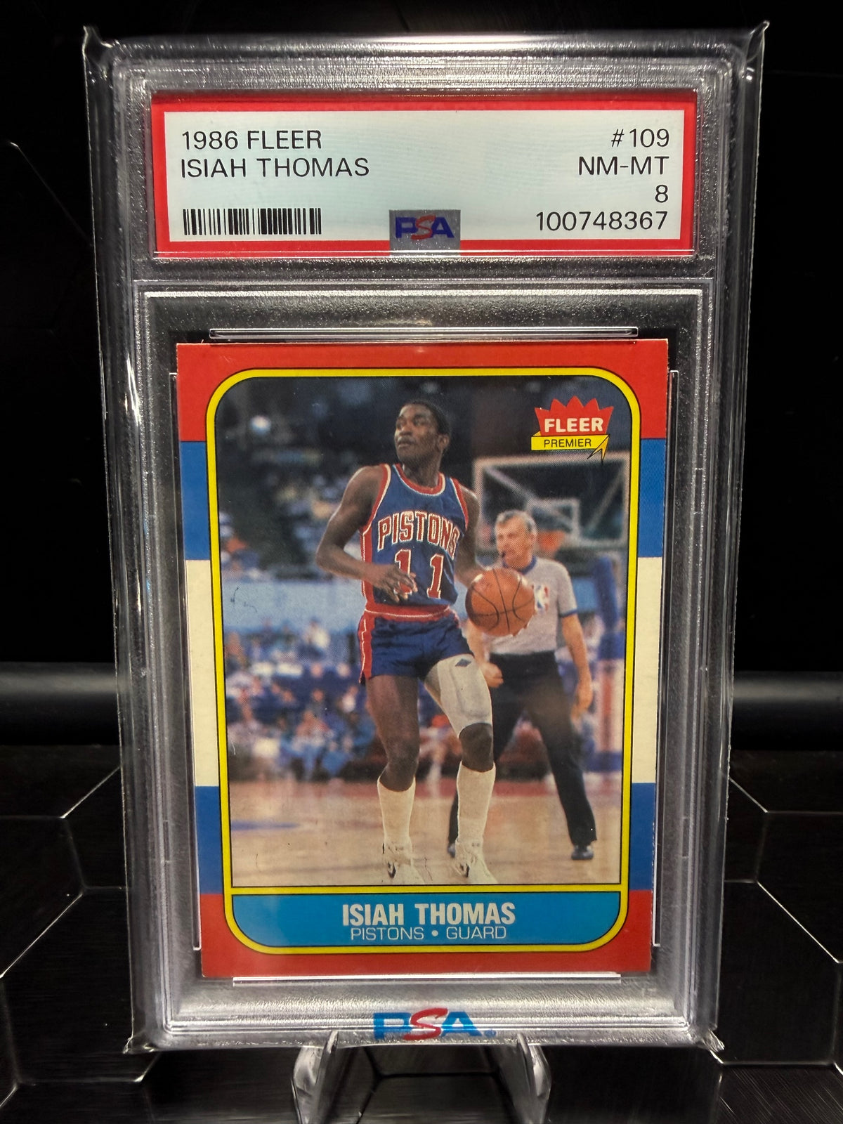 1986 Fleer Isiah Thomas #109 PSA 8