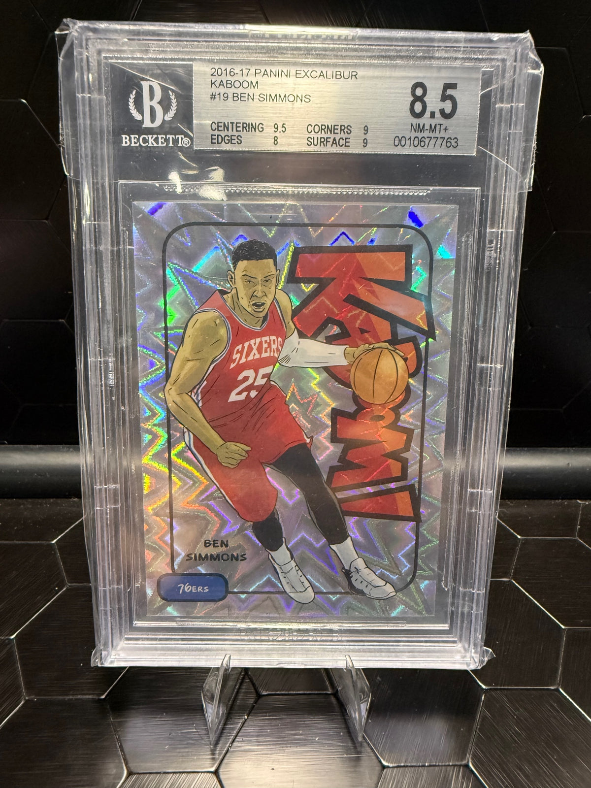 2016-17 Panini Excalibur Ben Simmons #19 Kaboom BGS 8.5