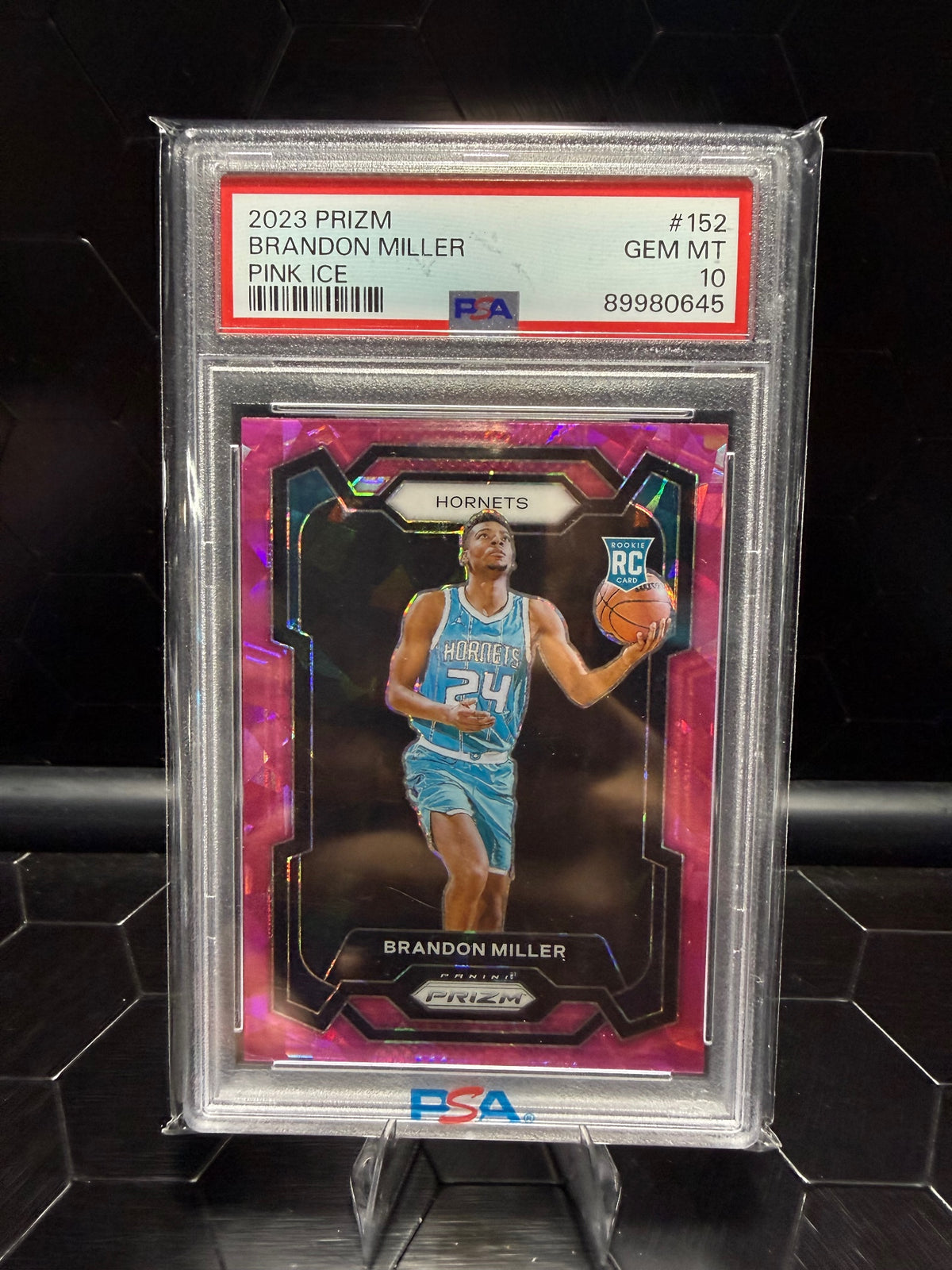 2023-24 Panini Prizm Brandon Miller #152 Pink Ice Prizm RC PSA 10