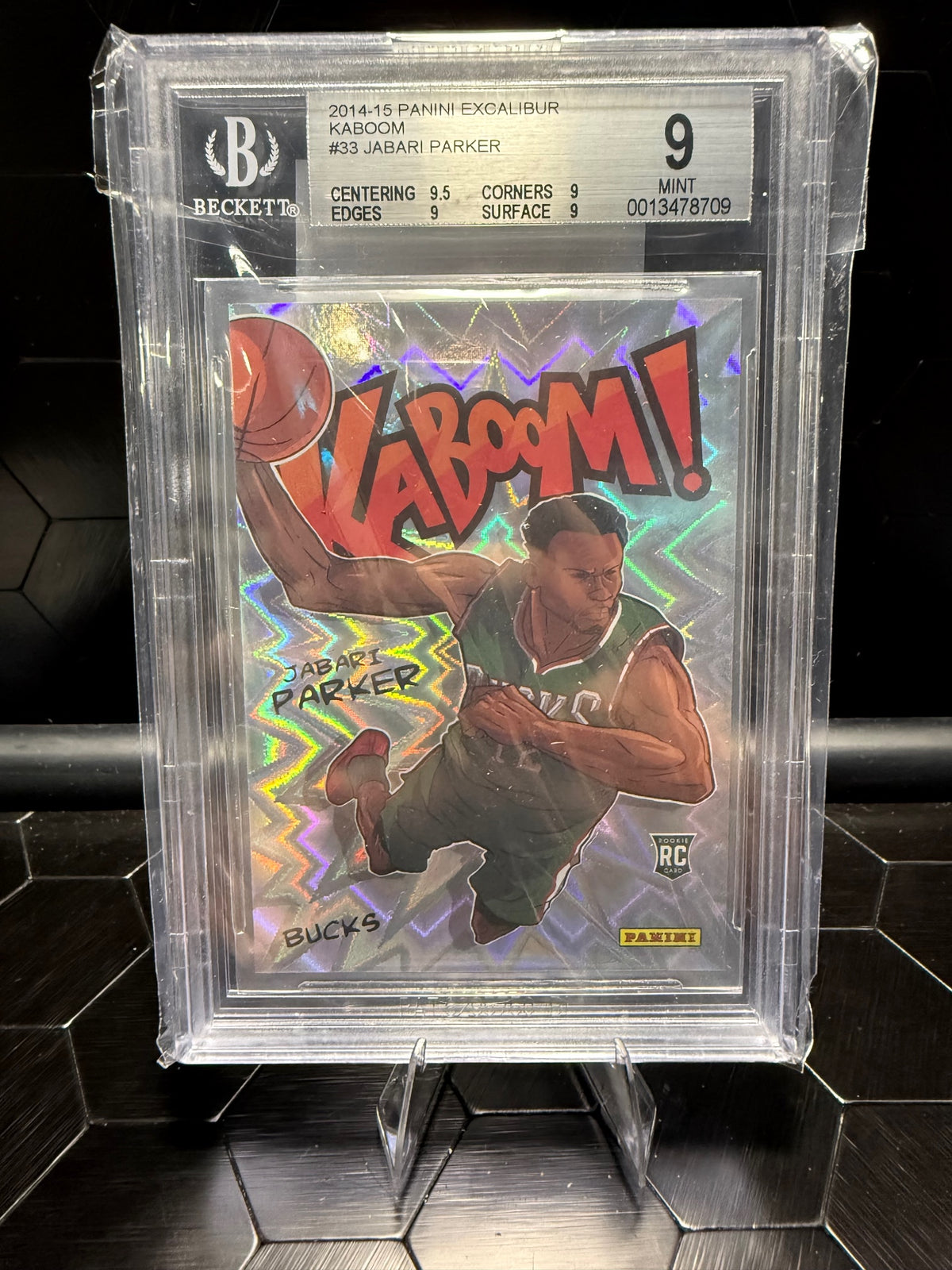 2014-15 Panini Excalibur Jabari Parker #33 Kaboom RC BGS 9