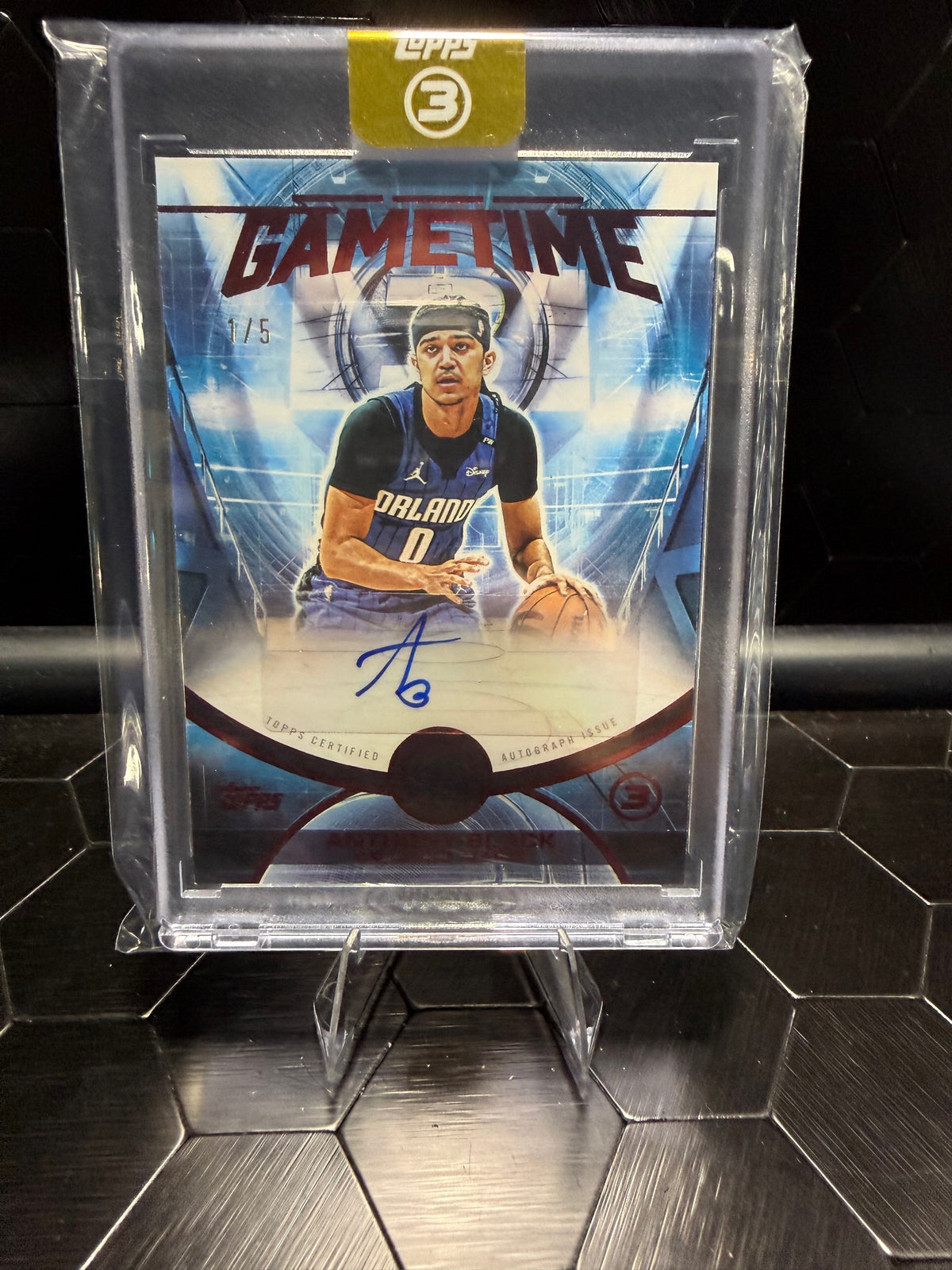 2025-26 Topps 3 Anthony Black #GT-AB Gametime Auto 1/5