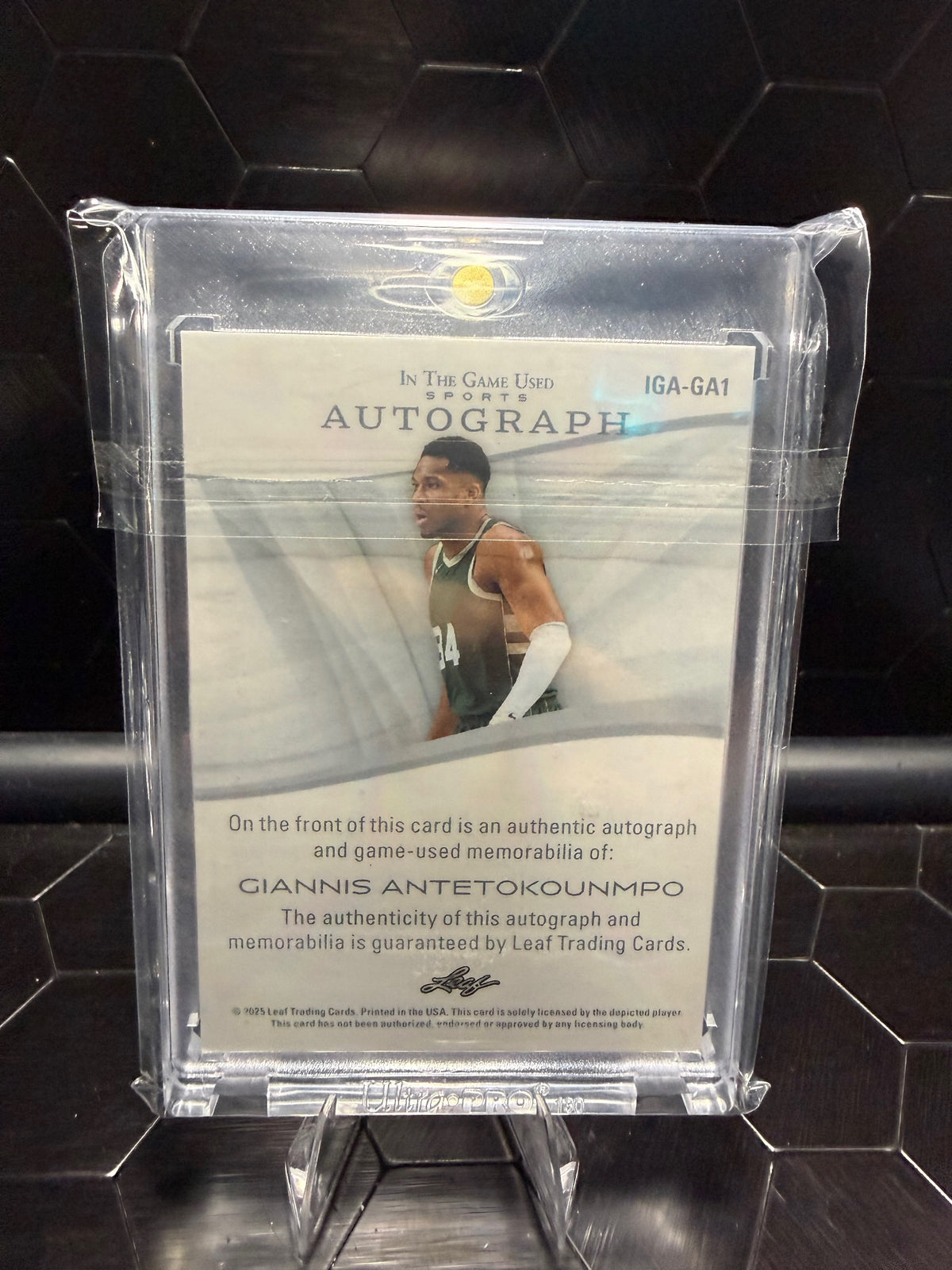 2025 Leaf In The Game Used Giannis Antetokounmpo #IGA-GA1 Auto Relic /15