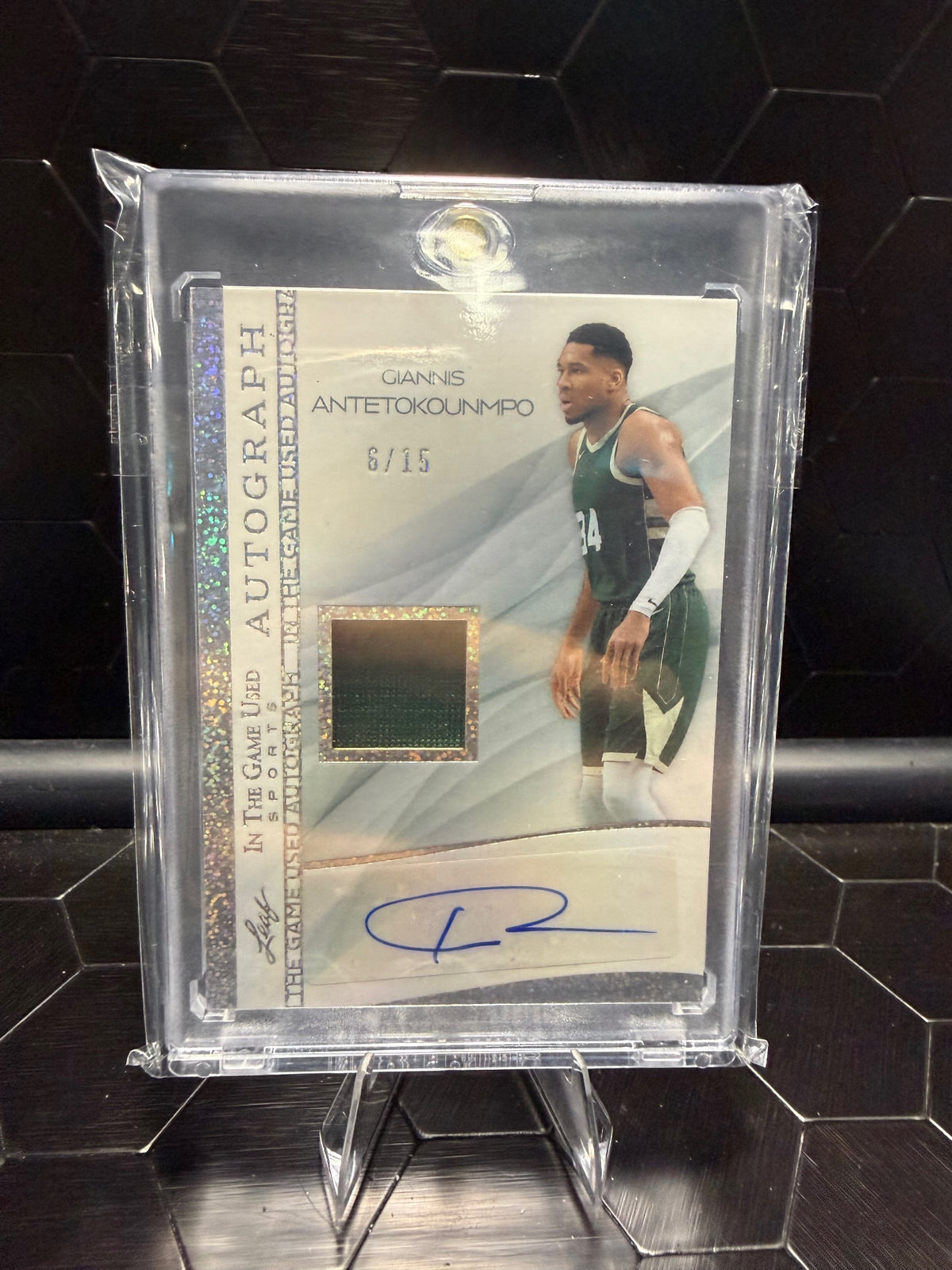 2025 Leaf In The Game Used Giannis Antetokounmpo #IGA-GA1 Auto Relic /15