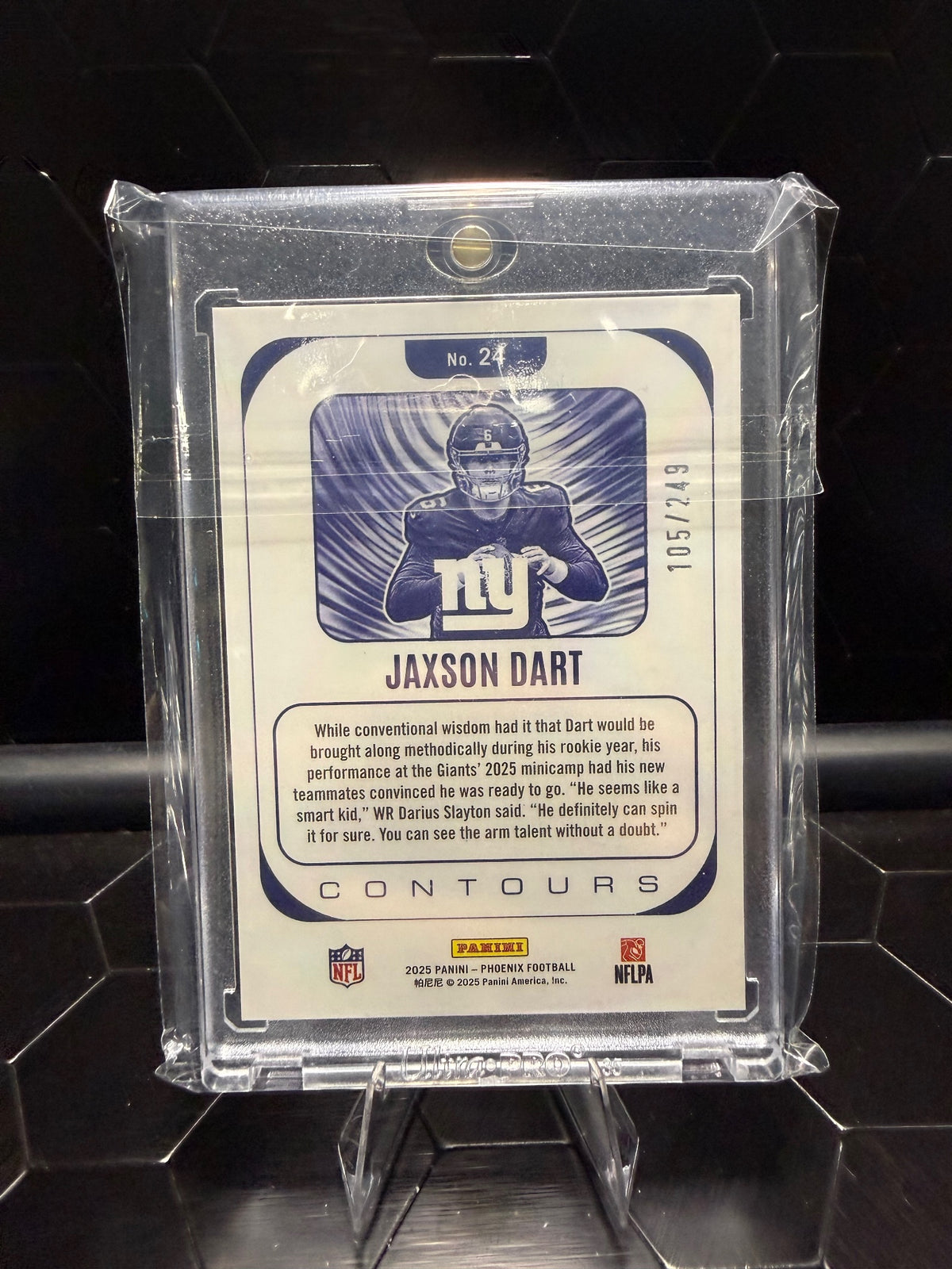 2025 Panini Phoenix Jaxson Dart #24 Contours RC 105/249