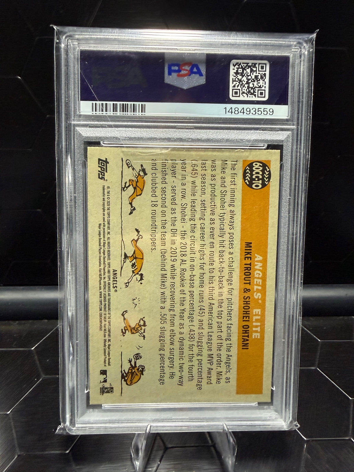 2020 Topps Archives Mike Trout / Shohei Ohtani #60CC-TO 1960 Combo Cards PSA 10