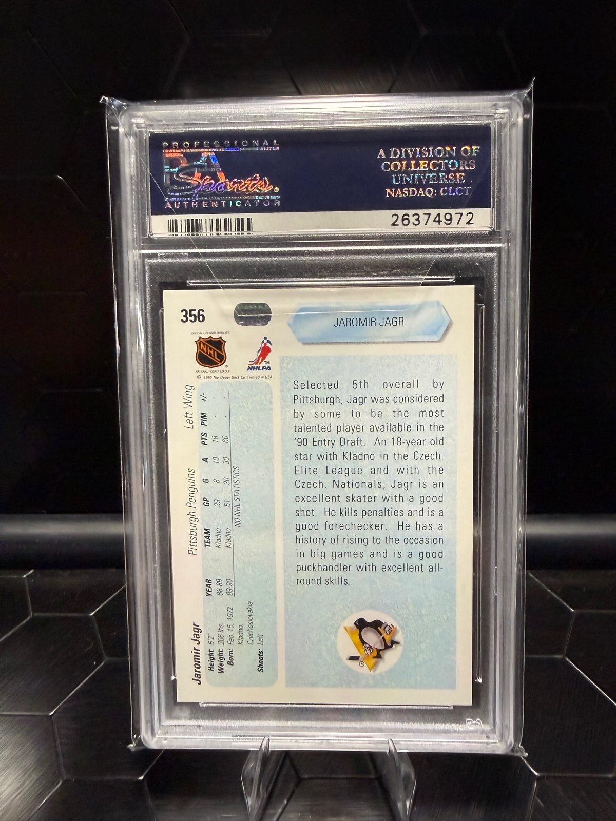 1990–91 Upper Deck Jaromir Jagr #356 RC PSA 10