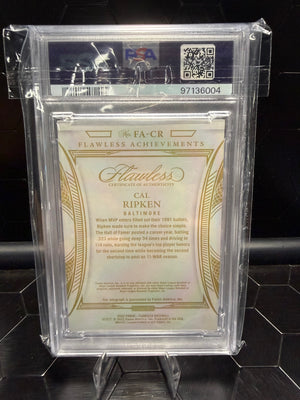 2022 Flawless Cal Ripken Jr. #FA-CR Flawless Achievements Gold Auto /5 PSA 8