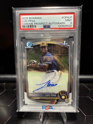 2025 Bowman Chrome Luis Peña #CPA-LP 1st Prospect Autograph PSA 9