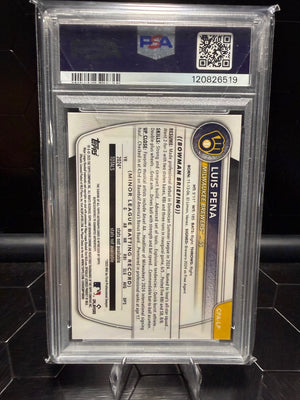 2025 Bowman Chrome Luis Peña #CPA-LP 1st Prospect Autograph PSA 8