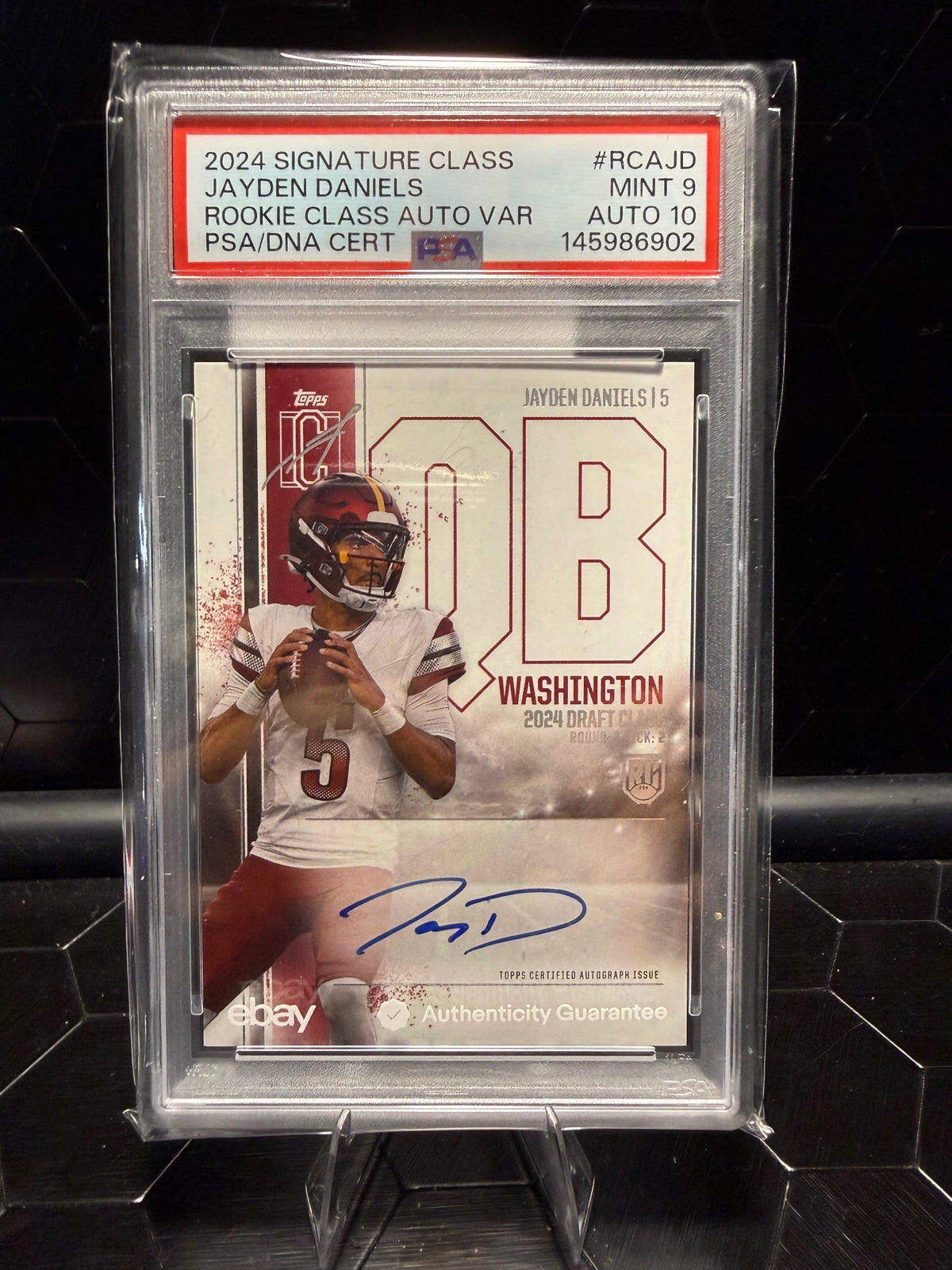 2024 Topps Signature Class Jayden Daniels #RCA-JD Rookie Auto Var PSA 9 Auto 10
