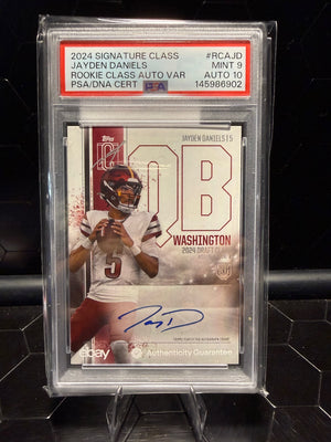 2024 Topps Signature Class Jayden Daniels #RCA-JD Rookie Auto Var PSA 9 Auto 10