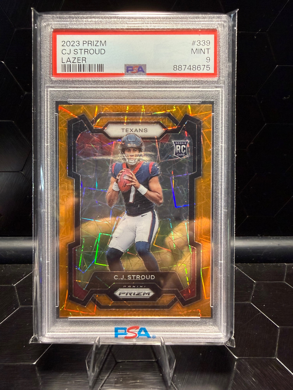 2023 Panini Prizm C.J. Stroud #339 Lazer Prizm RC PSA 9